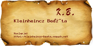 Kleinheincz Beáta névjegykártya