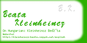 beata kleinheincz business card